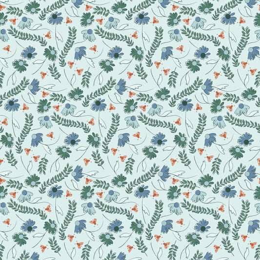 Clothworks Firefly Daisies Light Turquoise Y3606-100