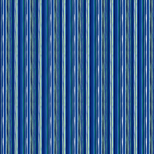 Clothworks Margot Stripe Navy Blue Y3666-53