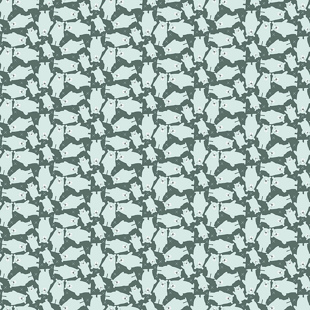 Clothworks Little Goldi Bears Dark Teal Y3672-105