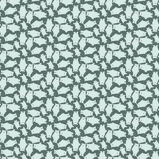 Clothworks Little Goldi Bears Dark Teal Y3672-105